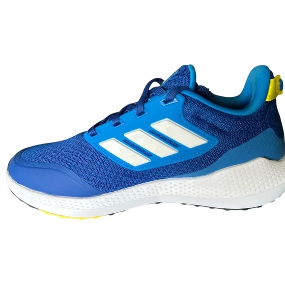 ADIDAS EQ21 RUN 2.0 J /UNISSEX RUNNING SHOES - BLUE/WHITE/YELLOW- SIZE 5Y